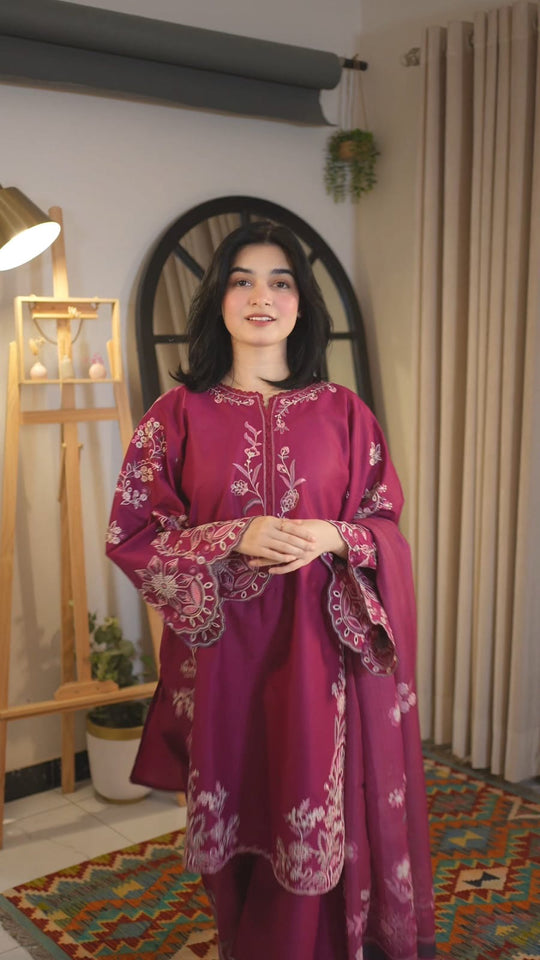 DILBAR EMBROIDERED 3PC (FARSHI)