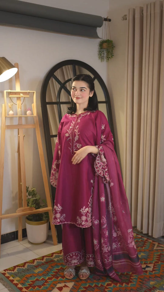 DILBAR EMBROIDERED 3PC (FARSHI)