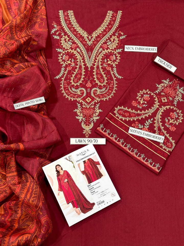 MARIA.B.  3 PIECE EMBROIDED LAWN SUIT