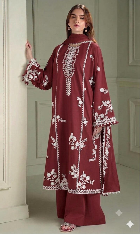 CROSS-STITCH 3 PIECE EMBROIDED LAWN SUIT