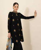 Midnight Black Floral Embroidered Lawn Suit – 3 Piece Unstitched