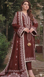 Aneela's Maroon Embroidered Lawn Suit – 3 Piece Unstitched