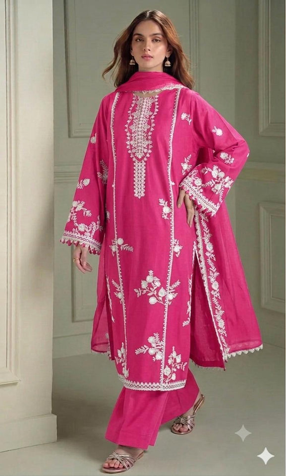 CROSS-STITCH 3 PIECE EMBROIDED LAWN SUIT